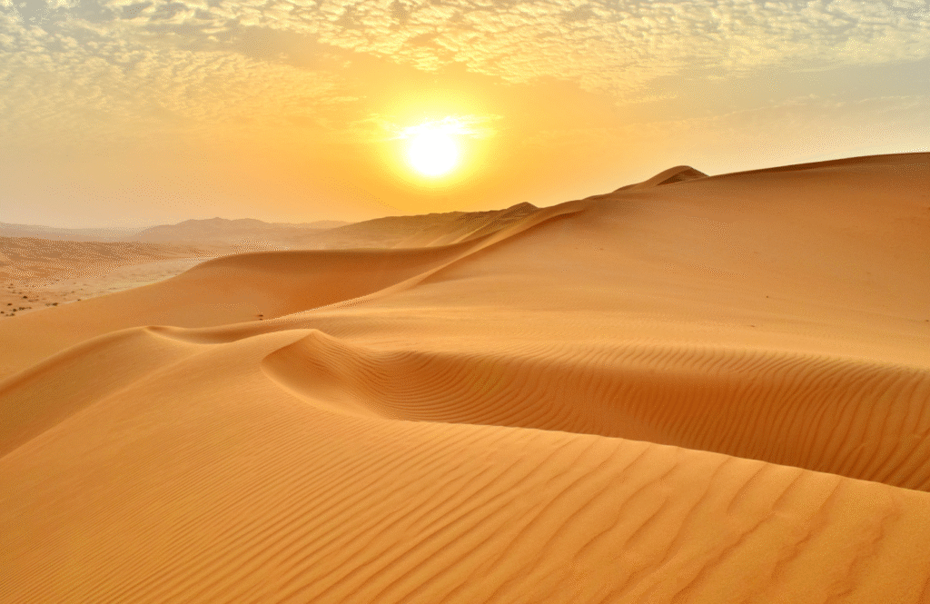 Późne popołudnie na pustyni, Zjednoczone Emiraty Arabskie