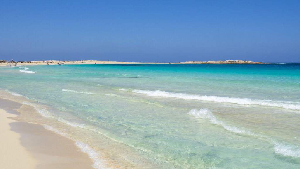 Plaża w Marsa Matrouh w Egipcie – złocisty piasek i turkusowe Morze Śródziemne