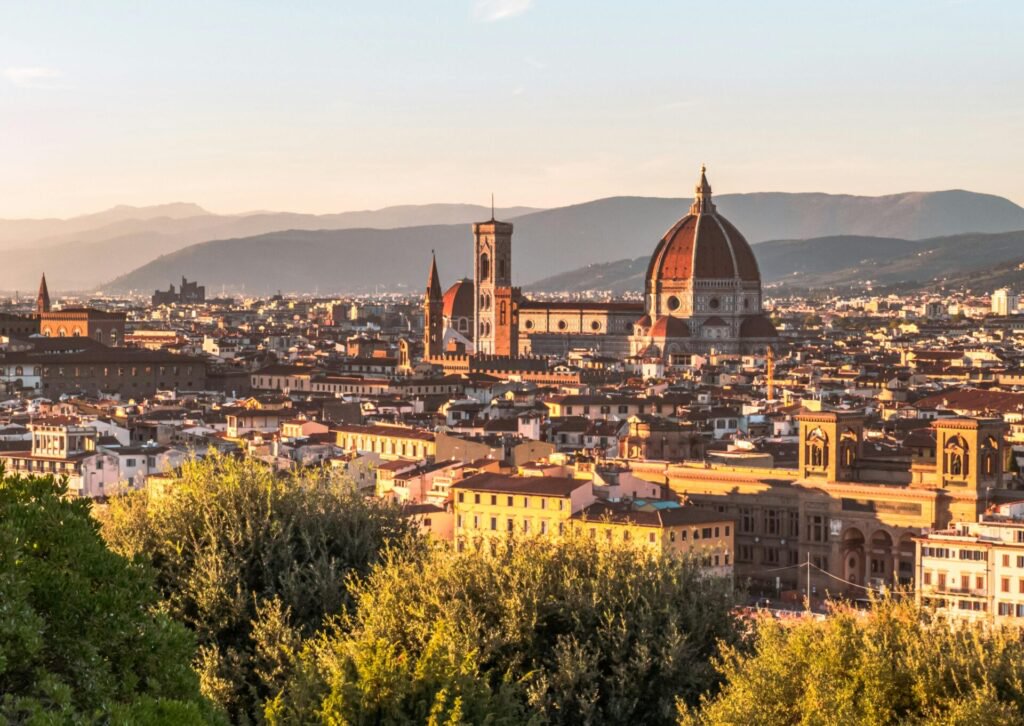 Panorama Florencji z katedrą Santa Maria del Fiore – historyczne miasto we Włoszech