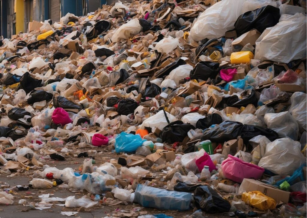 Śmieci na ulicy w Kairze jako przykład funkcjonowania dzielnicy recyklingu i systemu gospodarowania odpadami